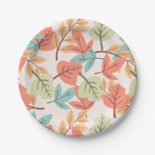 Multicolor Leaves Paper Plate
