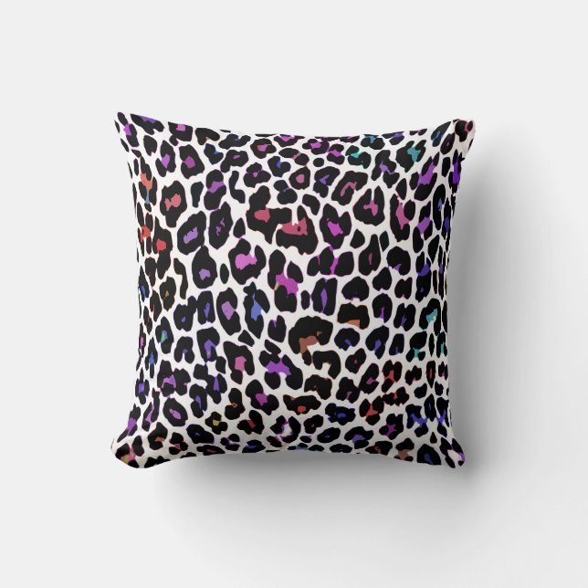 Multicolor Leopard White Cushion (Front)