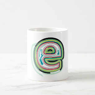Multicolor Letter E Abstract Modern Typography Coffee Mug
