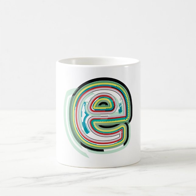 Multicolor Letter E Abstract Modern Typography  Coffee Mug (Creator Uploaded)
