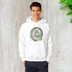 Multicolor Letter E Abstract Modern Typography Hoodie