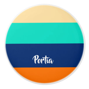 Multicolor lines patterned ceramic knob