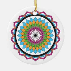 Multicolor Lotus Ceramic Tree Decoration