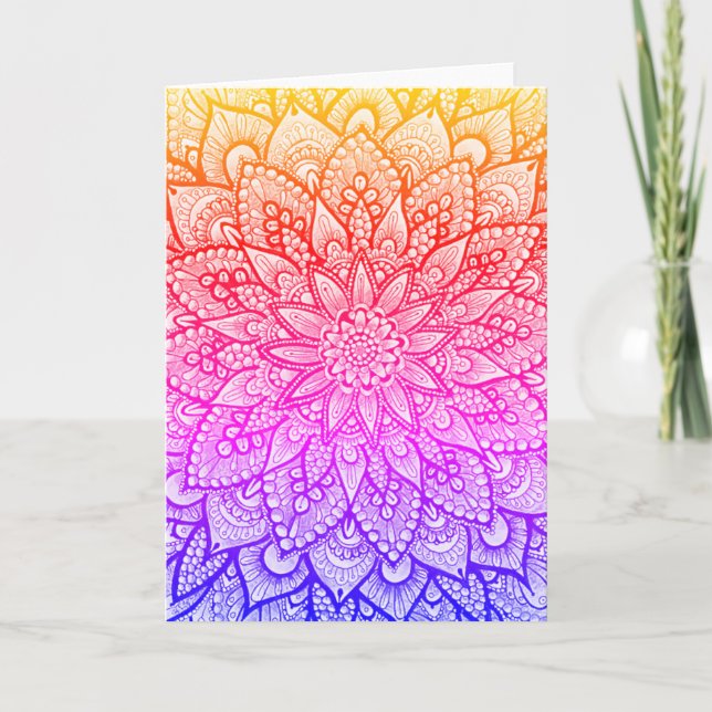 Multicolor Mandala Design Original Art  Card (Front)