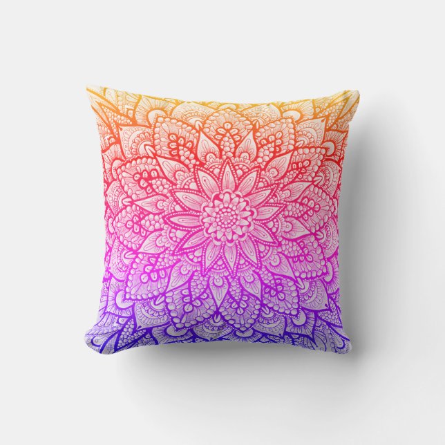 Multicolor Mandala Design Original Art  Cushion (Front)