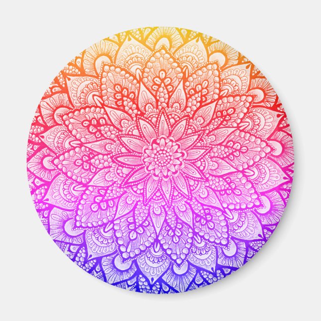 Multicolor Mandala Design Original Art  Magnet (Front)