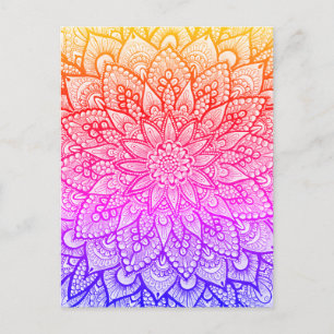 Multicolor Mandala Design Original Art  Postcard