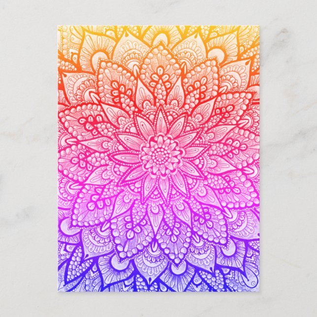 Multicolor Mandala Design Original Art  Postcard (Front)