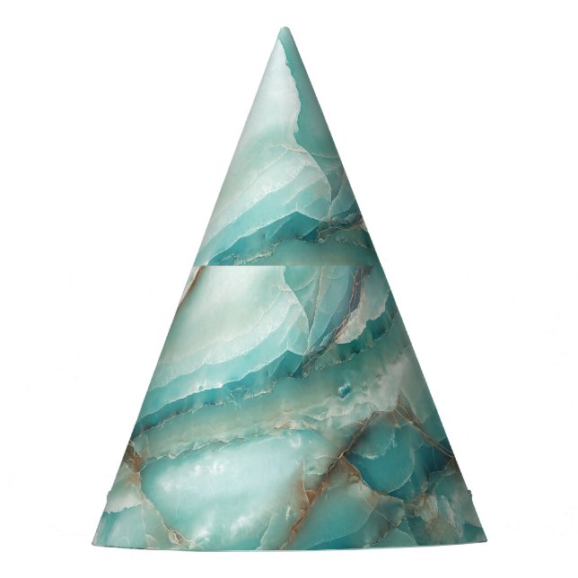Multicolor Marble: Onyx Glass Effect. Party Hat (Front)