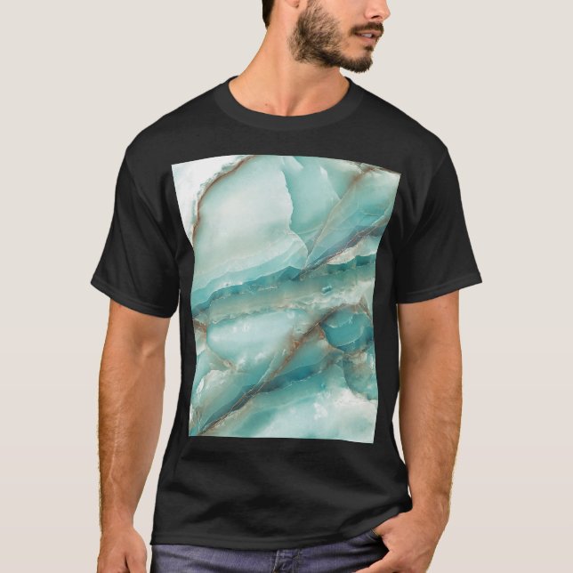 Multicolor Marble: Onyx Glass Effect. T-Shirt (Front)