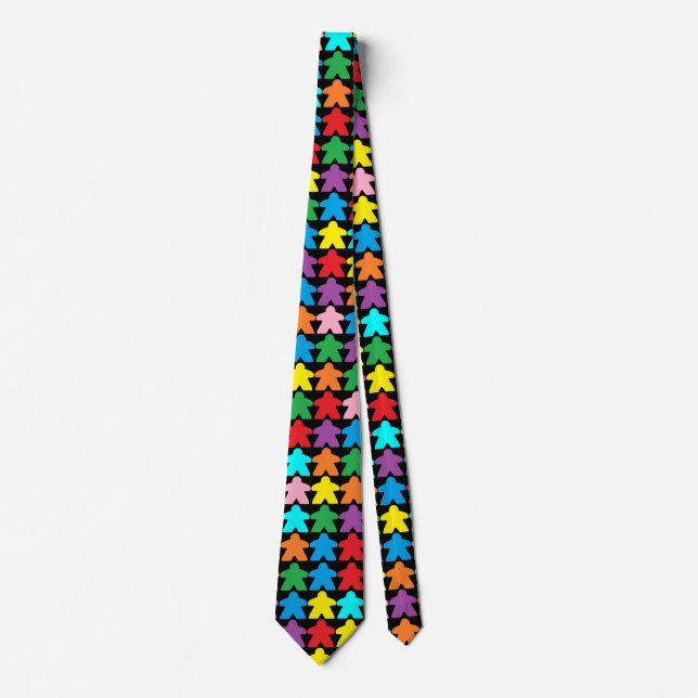 Multicolor Meeples Necktie (Front)