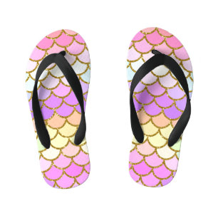 Multicolor Mermaid Scales Kid's Jandals