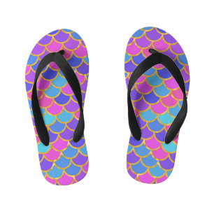 Multicolor Mermaid Scales Kid's Jandals