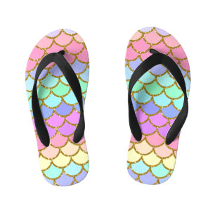 Multicolor Mermaid Scales Kid's Jandals
