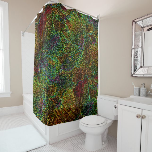 Multicolor metallic floral pattern Shower curtain (In Situ)
