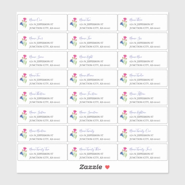 Multicolor Mexican Floral Guest Address Labels (Sheet)