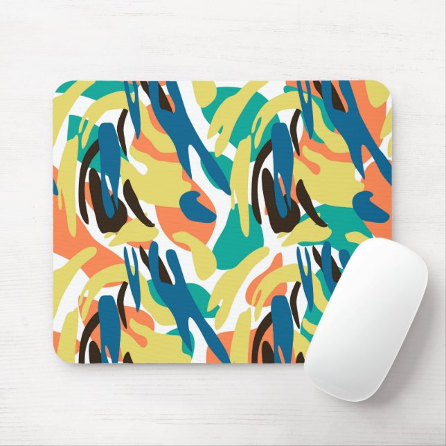 Multicolor Mid Century Modern  Mouse Pad (With Mouse)