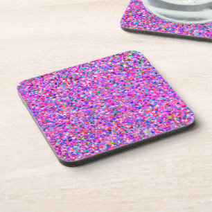 Multicolor Mosaic Modern Grit Glitter #2 Coaster