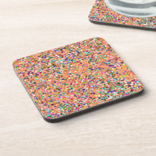 Multicolor Mosaic Modern Grit Glitter #4 Coaster