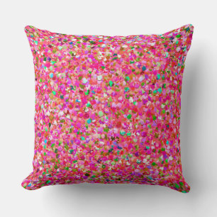 Multicolor Mosaic Modern Grit Glitter #4 Cushion