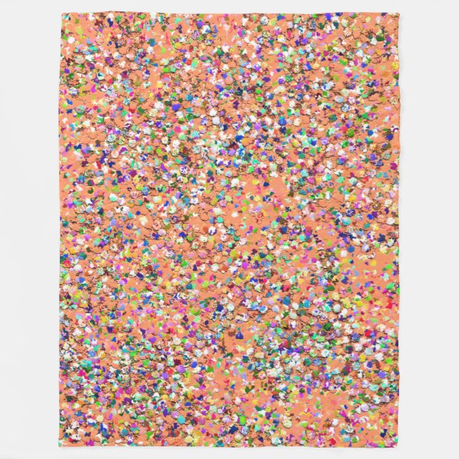 Multicolor Mosaic Modern Grit Glitter #5 Fleece Blanket (Front)