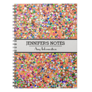 Multicolor Mosaic Modern Grit Glitter #5 Spiral Notebook