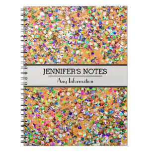 Multicolor Mosaic Modern Grit Glitter #9 Spiral Notebook