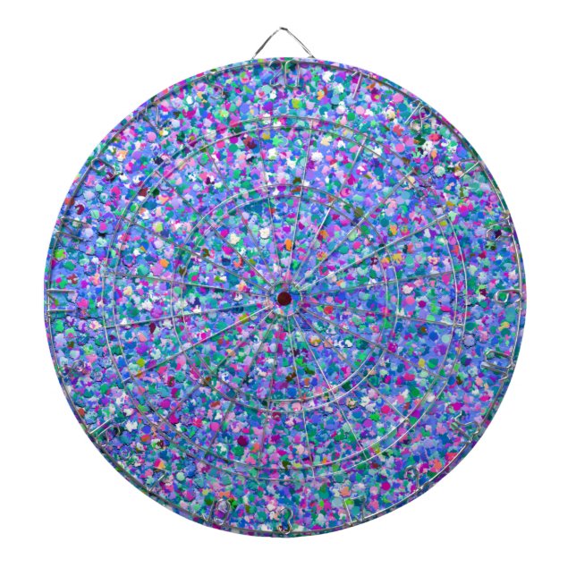 Multicolor Mosaic Modern Grit Glitter Dartboard (Front)