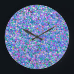 Multicolor Mosaic Modern Grit Glitter Large Clock<br><div class="desc">Multicolor Mosaic Modern Grit Glitter. Design is available on other products</div>