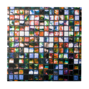 Multicolor Mosaic Squares Tile
