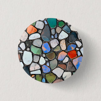 Multicolor Mosaic Stone Pattern 3 Cm Round Badge