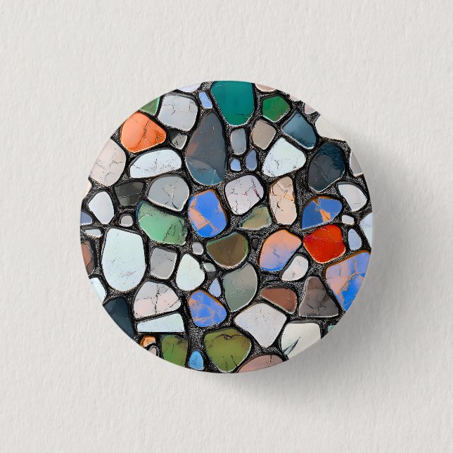 Multicolor Mosaic Stone Pattern 3 Cm Round Badge (Front)
