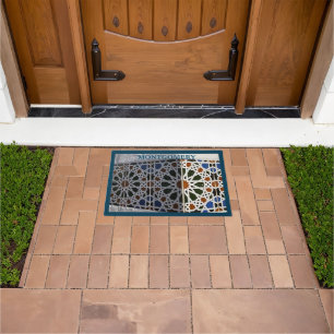 Multicolor Mosaic Tiles Design Personalize Doormat