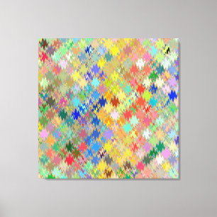 Multicolor Mosaic Wave Pattern #8 Canvas Print