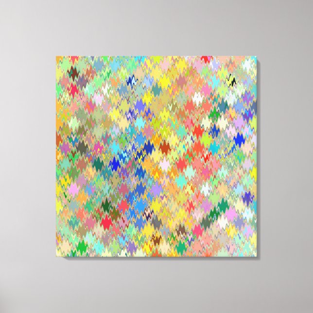 Multicolor Mosaic Wave Pattern #8 Canvas Print (Front)