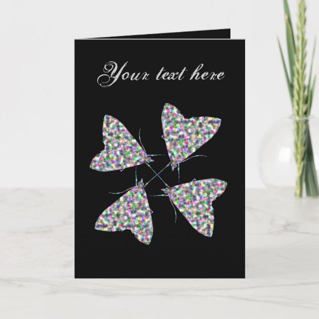 Multicolor Moth Art Custom Greeting Card (Front)