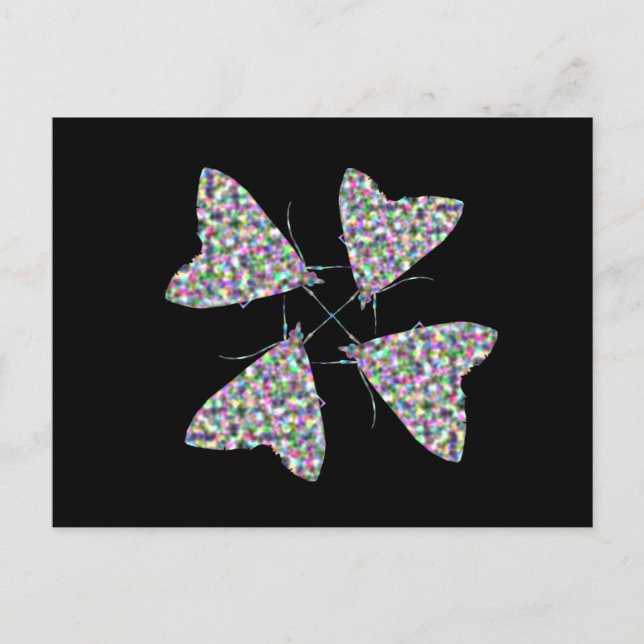 Multicolor Moth Art Postcard (Front)
