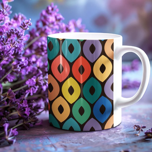 Multicolor Ogee Pattern Coffee Mug (mug)