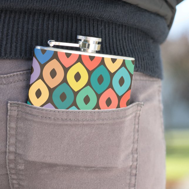 Multicolor Ogee Pattern Hip Flask (In Situ)