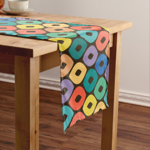 Multicolor Ogee Pattern Short Table Runner