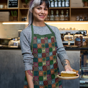Multicolor Owl Pattern Apron