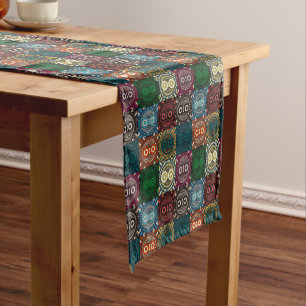 Multicolor Owl Pattern Short Table Runner