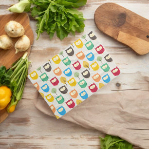 Multicolor Owl Pattern  Tea Towel