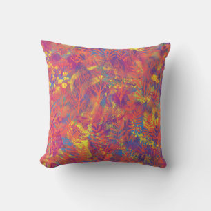 Multicolor Paint Texture Throw Pillow