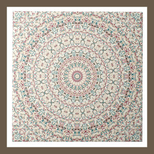 Multicolor Painted Medallion Pattern Tile