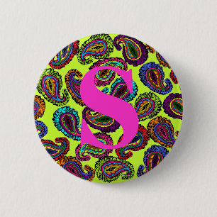 Multicolor Paisley 6 Cm Round Badge