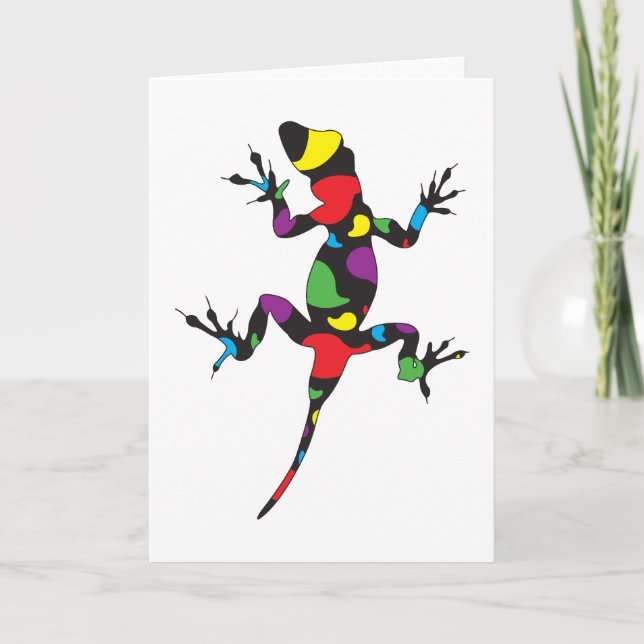 Multicolor Paisley Gecko Card (Front)