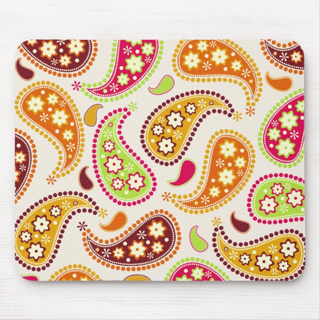Multicolor Paisley Mousepad (Front)