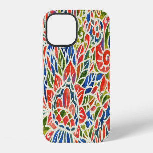 Multicolor Paisley Print Batik Pattern iPhone 12 Case