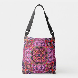 Multicolor paisley, scarf print design crossbody bag